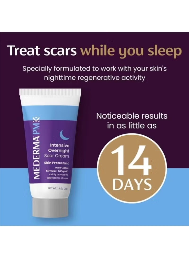 Mederma PM Intensive Overnight Scar Cream Advanced Scar Treatment that Works with Skin's Nighttime Regenerative Activity 1.0 oz 28g, White, 1 Ounce (Pack of 1) - Image 5